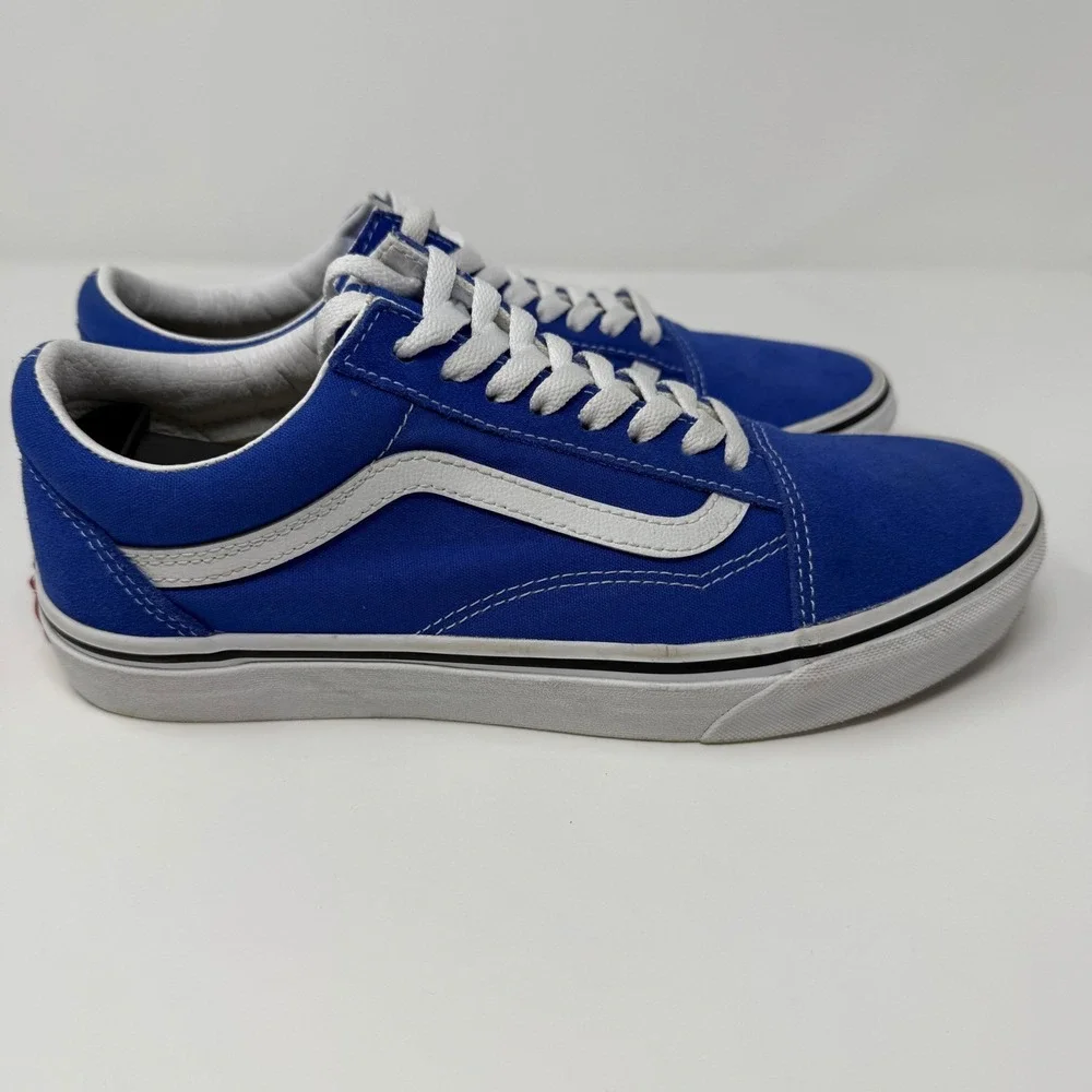 Vans Old‎ Skool Shoes Royal Blue Suede Size 8.5 Canvas Skate Shoes Men's
